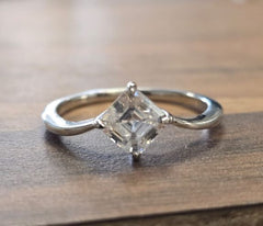 Sterling Silver Semi Mount Ring Setting Assher OCT 6x6mm Syz Jewelry