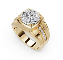 10K Gold Semi Mount Ring Setting Round RD 10.5x10.5mm with CVD Diamond Accent Syzjewelry