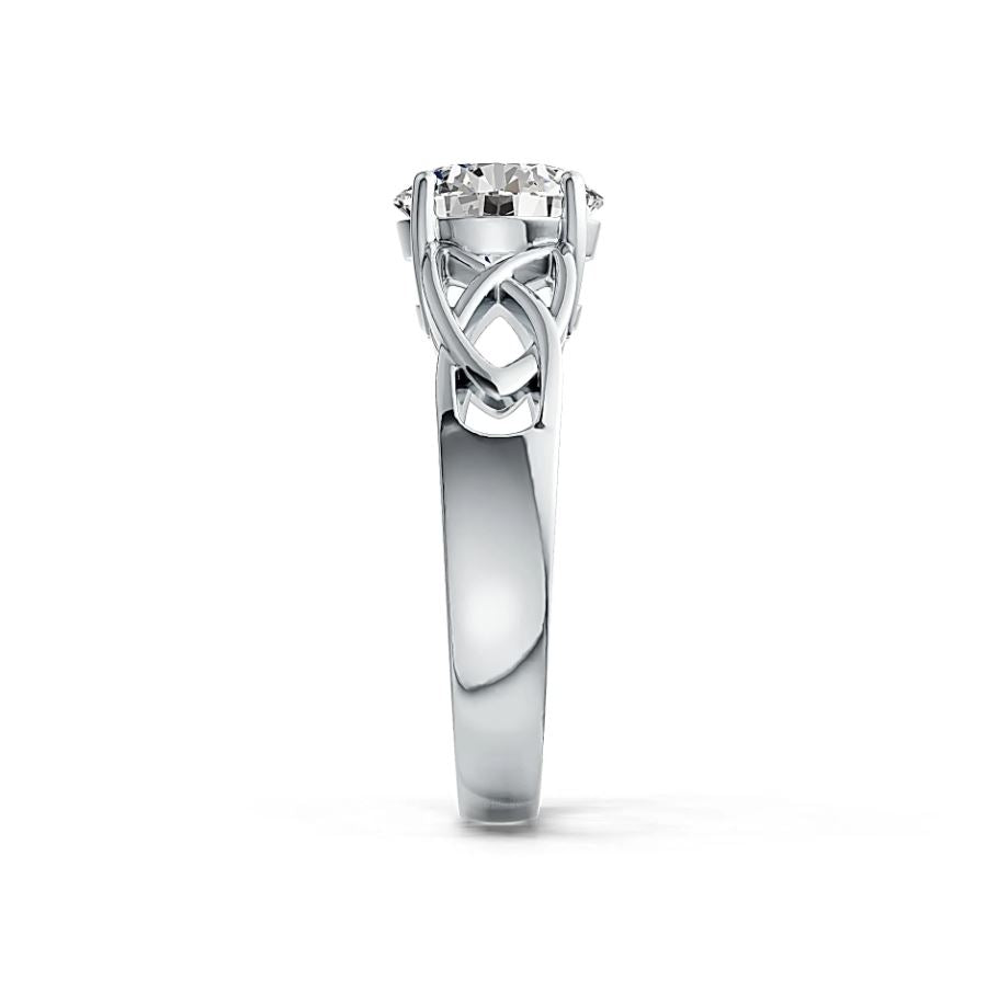 Sterling Silver Semi Mount Ring Setting Round RD 8x8mm White Topaz DHJ
