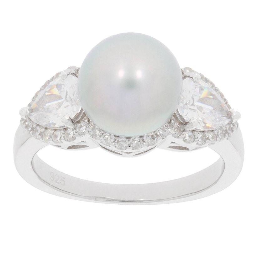 Sterling Silver Semi Mount Ring Setting Round RD 12mm with Natural White Topaz Accent Syzjewelry