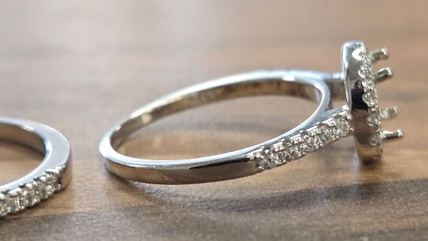 Sterling Silver Semi Mount Ring Setting Round RD 7x7mm with CZ Accents Syz Jewelry
