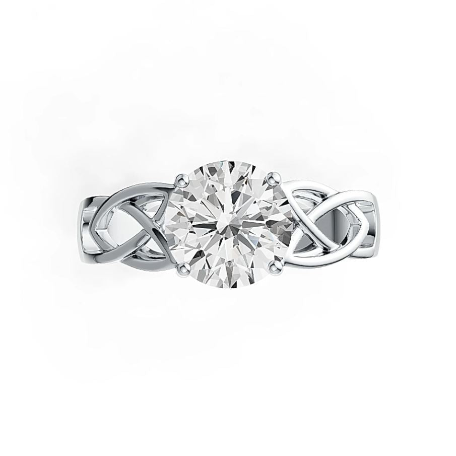 Sterling Silver Semi Mount Ring Setting Round RD 8x8mm White Topaz DHJ