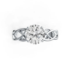 Sterling Silver Semi Mount Ring Setting Round RD 8x8mm White Topaz DHJ