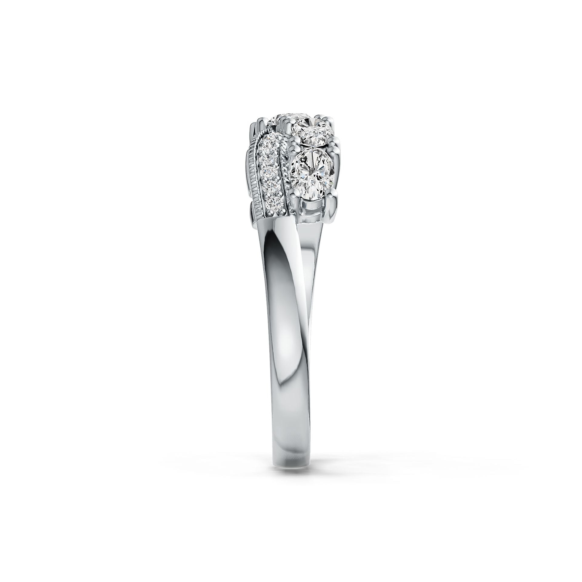 Sterling Silver Semi Mount Ring Setting Oval OV 5X3mm with White Topaz DHJ
