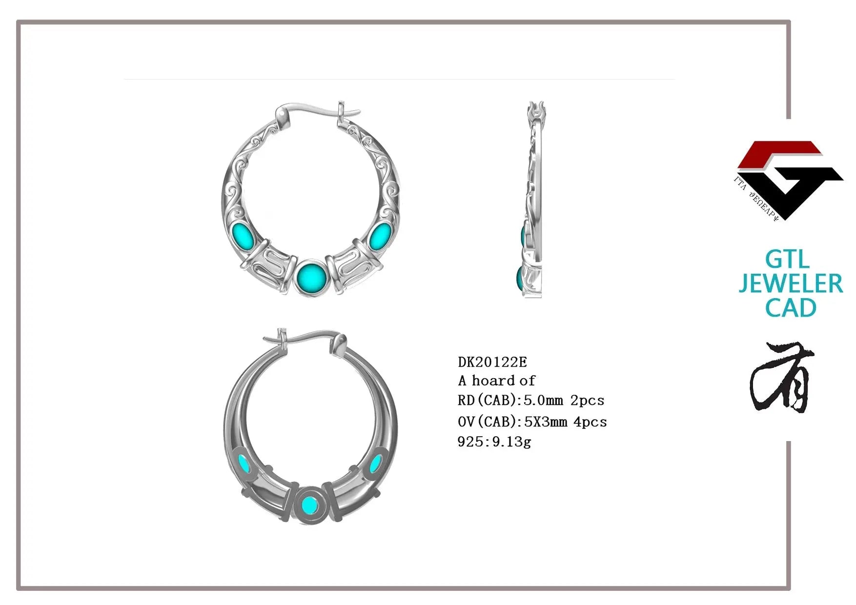 Sterling Silver Semi Mount Earrings Setting Round RD 5x5mm OV 5x3mm DHJ