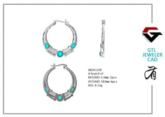 Sterling Silver Semi Mount Earrings Setting Round RD 5x5mm OV 5x3mm DHJ