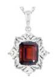 14K White Gold Semi Mount Pendant Setting OCT Emerald 9x7mm Syzjewelry