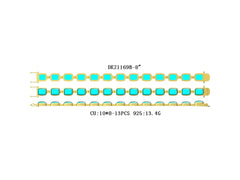 Sterling Silver Semi Mount Bracelet Setting Cushion Cu 10x8mm Cabochon DHJ