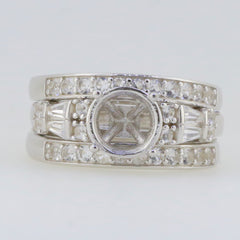 3 PC set Sterling Silver Semi Mount Ring Setting Round RD 8x8mm Syzjewelry