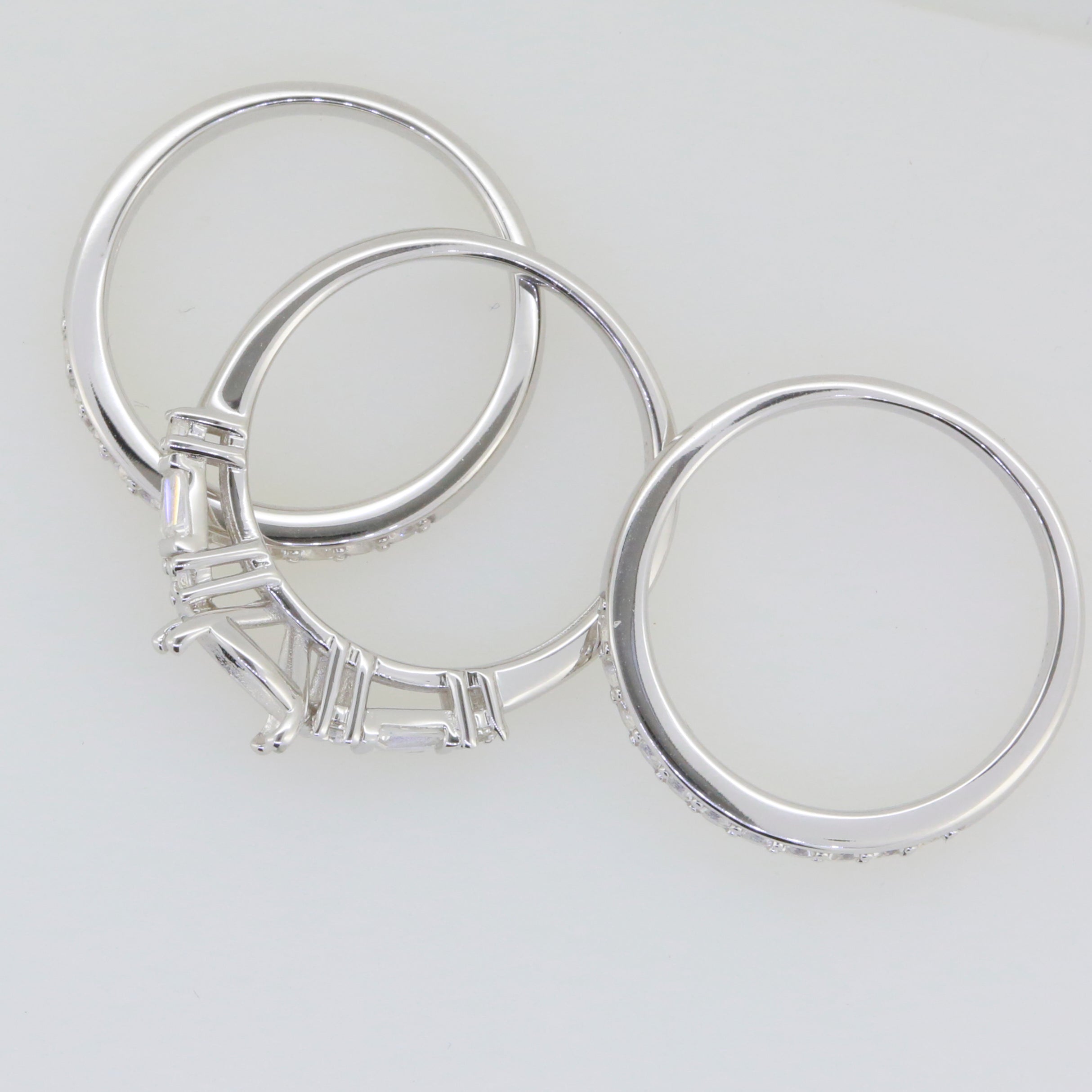 3 PC set Sterling Silver Semi Mount Ring Setting Round RD 8x8mm Syzjewelry