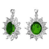 Sterling Silver Semi Mount Pendant Setting Oval OV 12X10mm Halo DHJ