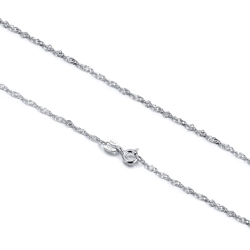 Sterling Silver Singapore Chain Necklace 16" 18" 20" 22" 24" 1.5mm Breadth Syzjewelry