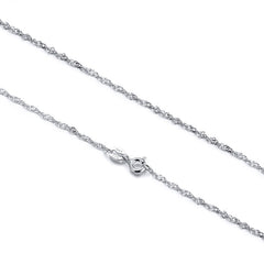 Sterling Silver Singapore Chain Necklace 16" 18" 20" 22" 24" 1.5mm Breadth Syzjewelry