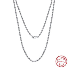 Sterling Silver Rope Chain Necklace 16" 18" 20" 22" 24" 1.7mm Breadth Syzjewelry