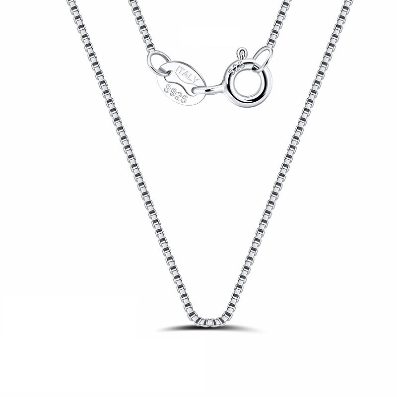 Sterling Silver Box Chain Necklace 16" 18" 20" 22" 24" 1mm Breadth Syzjewelry