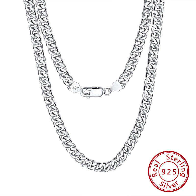 Sterling Silver Cuban Link Chain Men's Necklace 16" 18" 20" 22" 24" 7mm Breadth Syzjewelry