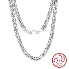 Sterling Silver Cuban Link Chain Men's Necklace 16" 18" 20" 22" 24" 5mm Breadth Syzjewelry