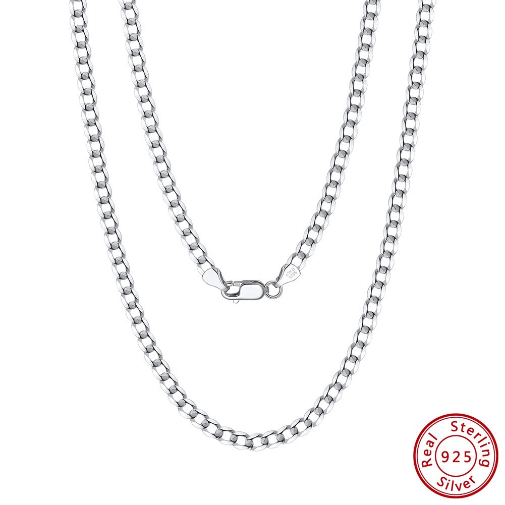 Sterling Silver Curb Chain Necklace 16" 18" 20" 22" 24" 0.9mm Breadth Syzjewelry