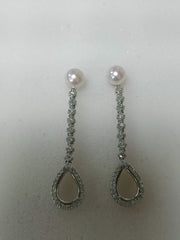 Sterling Silver Semi Mount Earrings Setting Pear PE 12X8mm Syzjewelry