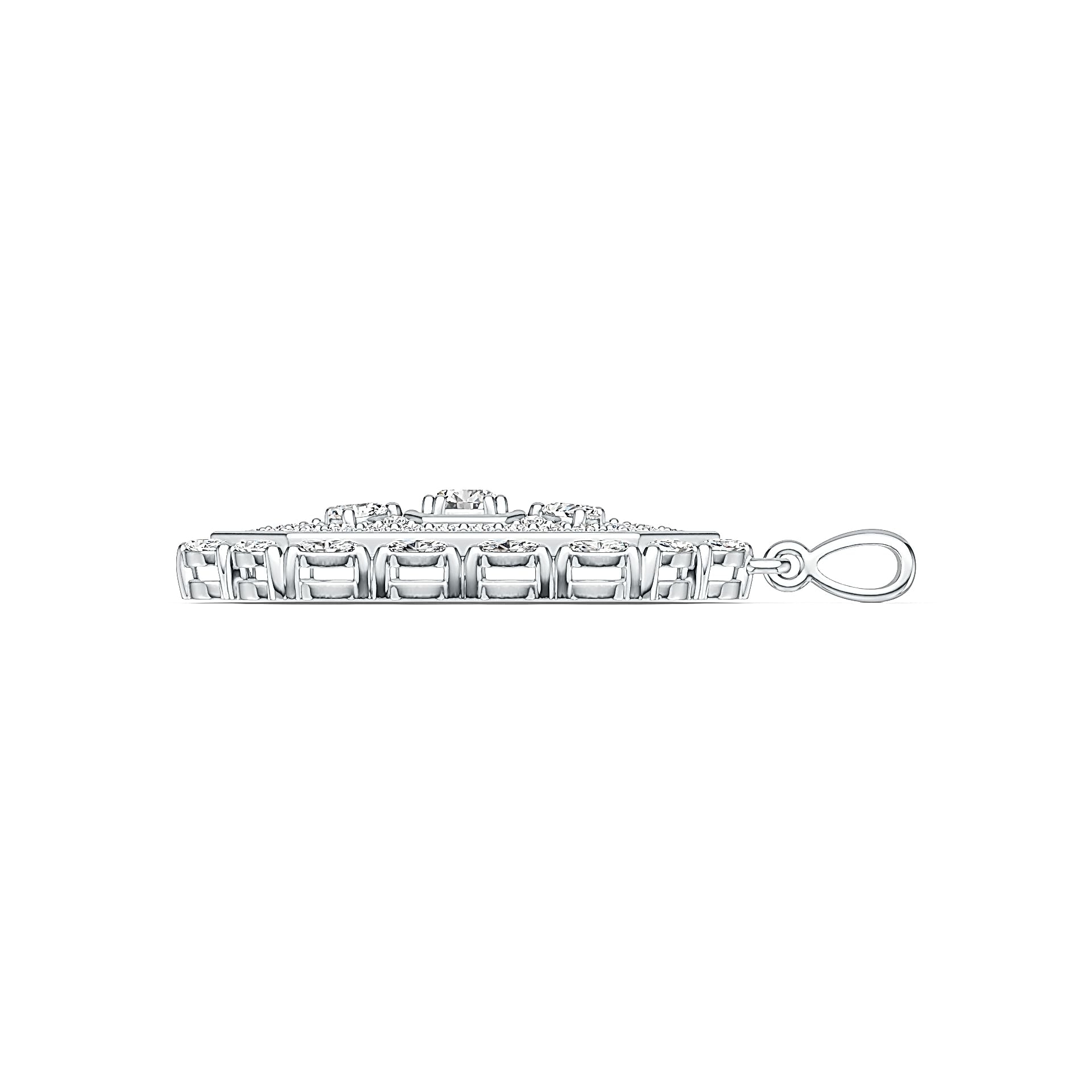 Sterling Silver Semi Mount Pendant Setting Round RD 5x5mm with White Topaz DHJ