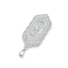 Sterling Silver Semi Mount Pendant Setting Round RD 5x5mm with White Topaz DHJ
