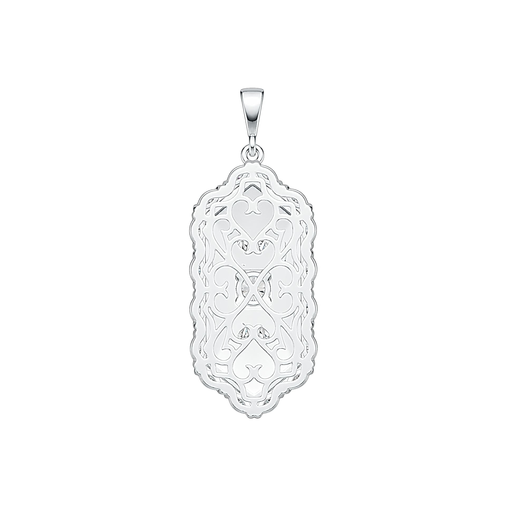 Sterling Silver Semi Mount Pendant Setting Round RD 5x5mm with White Topaz DHJ