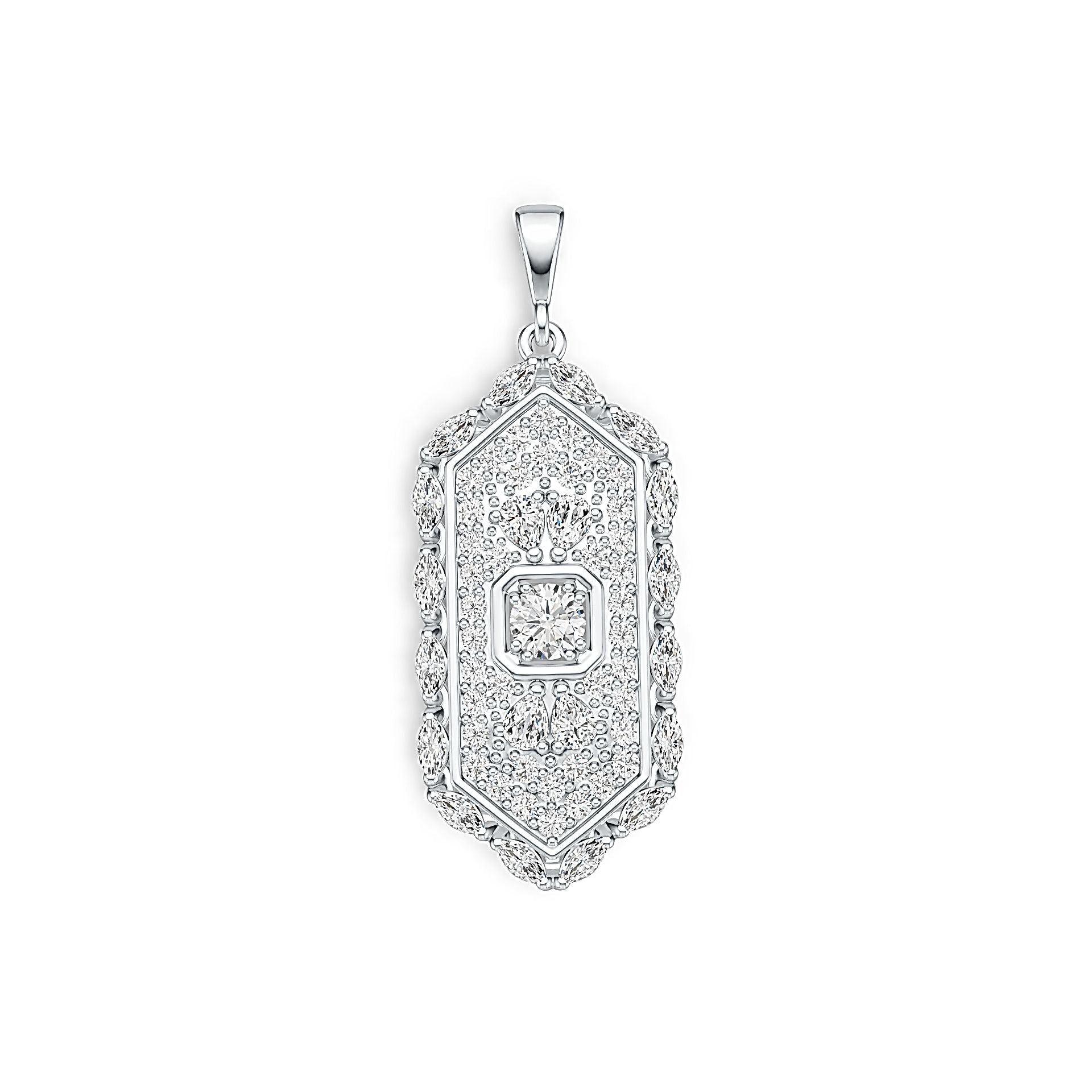 Sterling Silver Semi Mount Pendant Setting Round RD 5x5mm with White Topaz DHJ