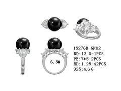 Sterling Silver Semi Mount Ring Setting Round RD 12mm with Natural White Topaz Accent Syzjewelry