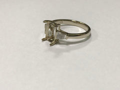 14K Gold Semi Mount Ring Setting Emerald OCT 9.53 x 6.72 x 4.59mm with Natural G+ VS+ diamonds Syzjewelry