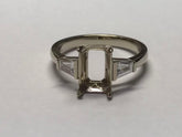 14K Gold Semi Mount Ring Setting Emerald OCT 9.53 x 6.72 x 4.59mm with Natural G+ VS+ diamonds Syzjewelry