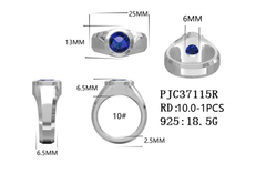 Sterling Silver Semi Mount Ring Setting Round RD 10X10X6.3mm Bezel Brushed Finish Syzjewelry