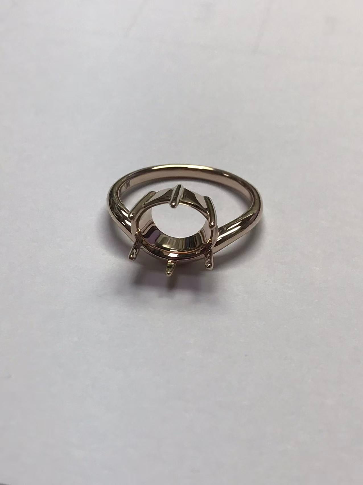 10K Gold Semi Mount Ring Setting Oval OV 10.7mmx8.4mmx6mm Syzjewelry