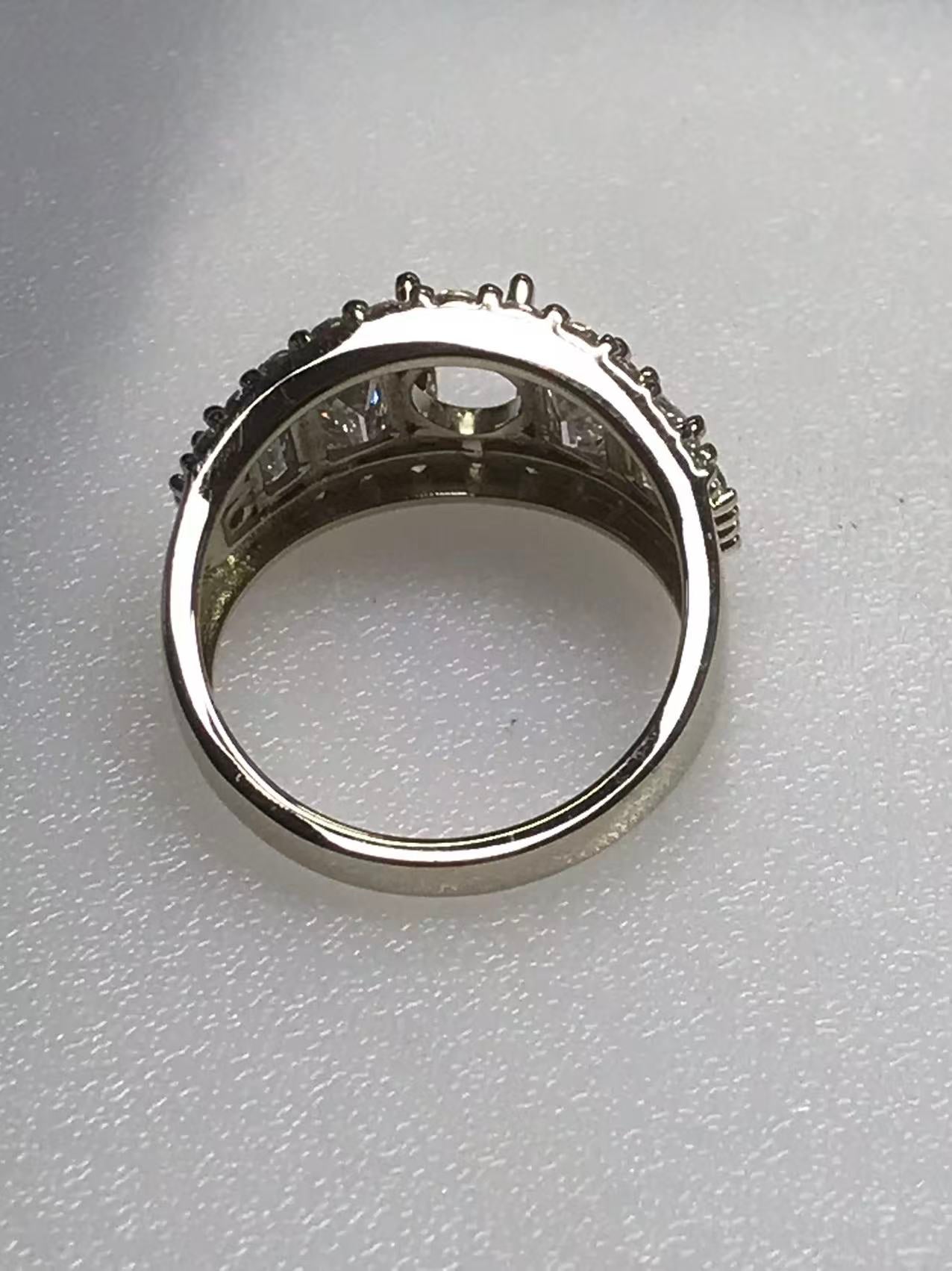 14K White Gold Semi Mount Ring Setting Oval OV 6.5x5.7x3.5mm with Lab Diamond Side Stones Syzjewelry