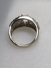 14K White Gold Semi Mount Ring Setting Oval OV 6.5x5.7x3.5mm with Lab Diamond Side Stones Syzjewelry