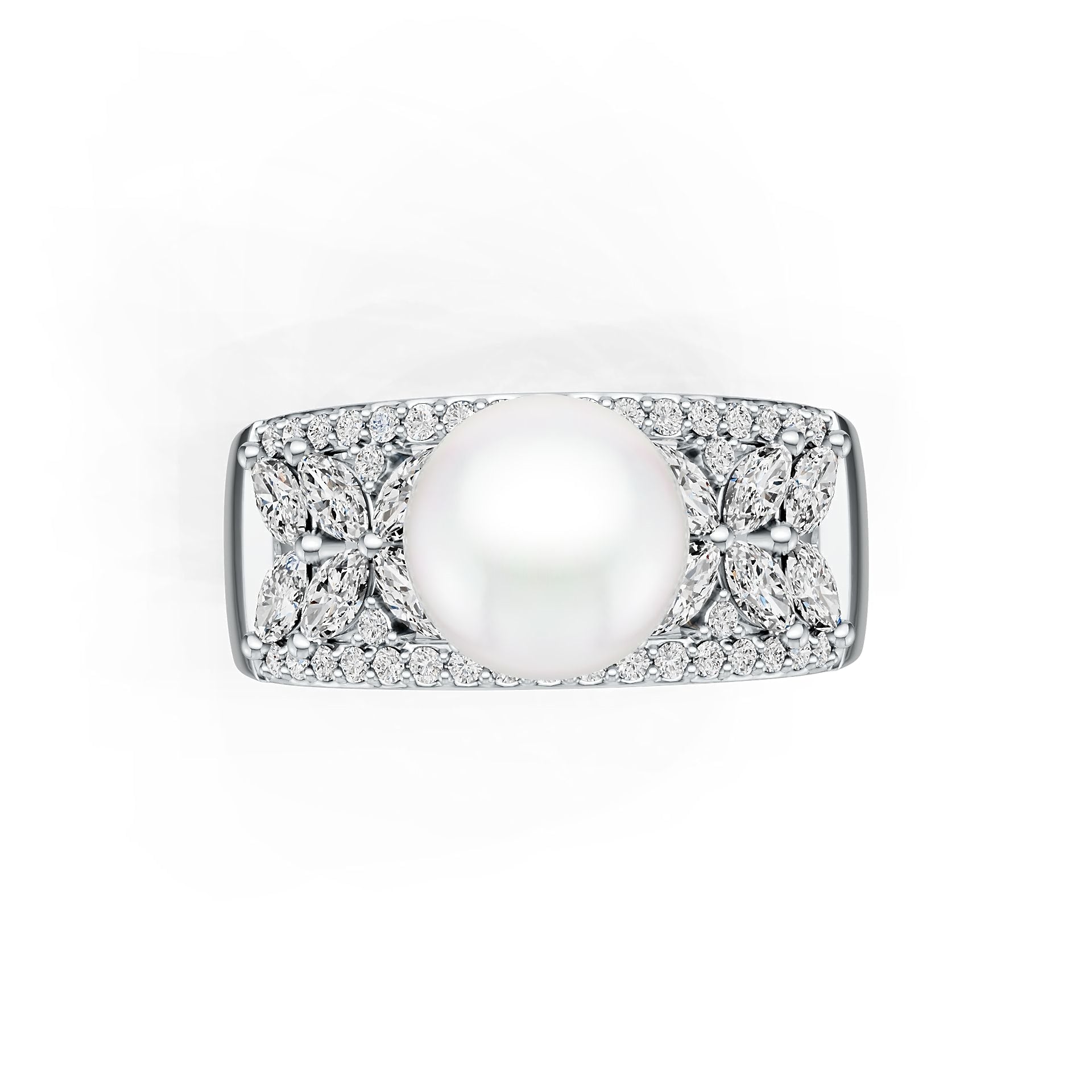 Sterling Silver Semi Mount Ring Setting Round RD 10x10mm Pearl Setting DHJ