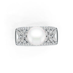 Sterling Silver Semi Mount Ring Setting Round RD 10x10mm Pearl Setting DHJ