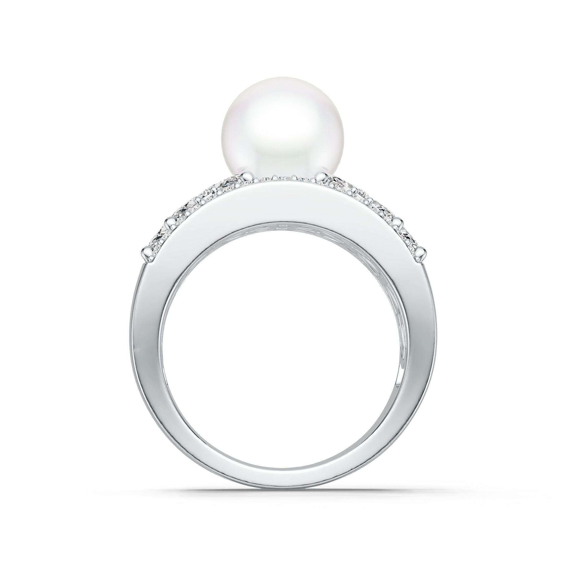 Sterling Silver Semi Mount Ring Setting Round RD 10x10mm Pearl Setting DHJ