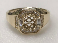 Custom 14K Gold Semi Mount Ring Setting Oval OV 8.2x7.2x4.5mm with Lab Grown Diamond Accents Size 12.25 Syzjewelry