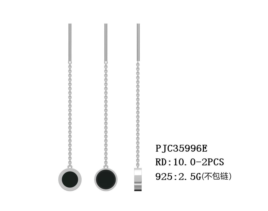 Sterling Silver Semi Mount Earrings Setting Round RD 10x10mm with Belcher Chain Syzjewelry