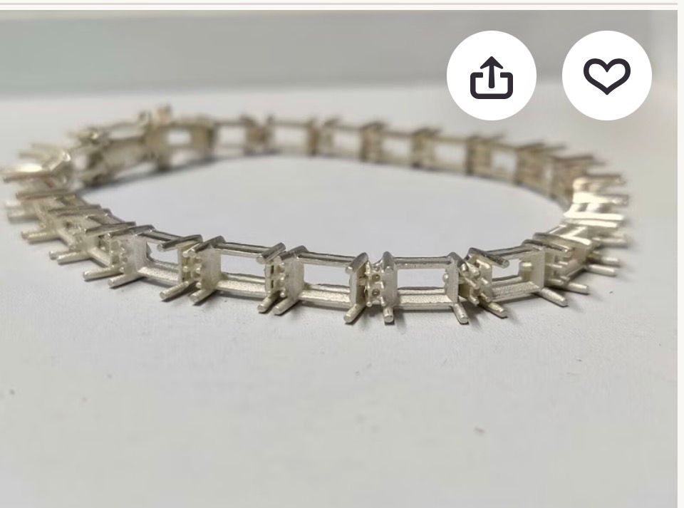 18K Gold Semi Mount Tennis Bracelet Setting Baguette BG 4x2mm Syzjewelry