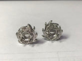 Sterling Silver Semi Mount Earrings Setting Round RD 6x6mm Syzjewelry