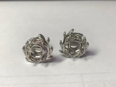 Sterling Silver Semi Mount Earrings Setting Round RD 6x6mm Syzjewelry