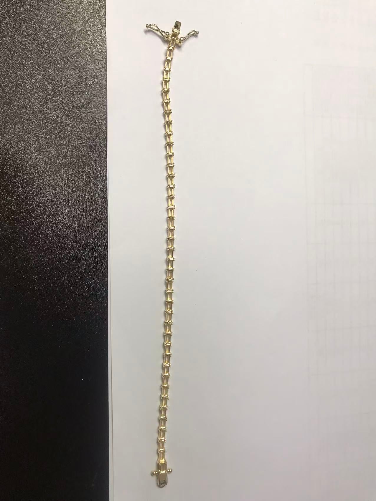 18K Yellow Gold Semi Mount Tennis Bracelet Setting Baguette BG 4x2mm Syzjewelry