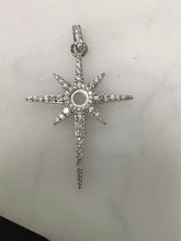 10 Pieces Sterling Silver Semi Mount Pendant Setting Round RD 5x5mm Cabochon CZ Accents Syzjewelry