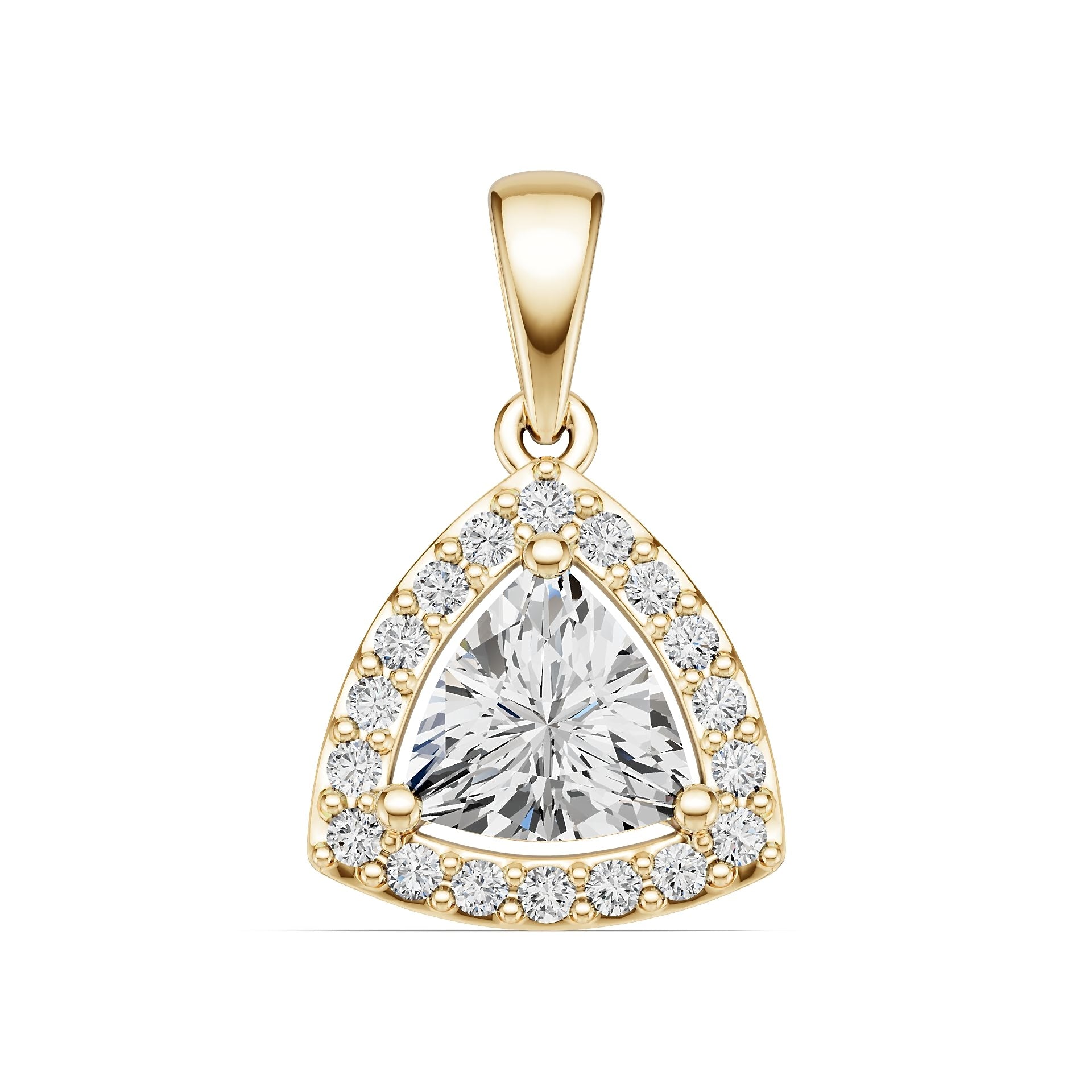 Sterling Silver Semi Mount Pendant Setting Trillion TR 7x7mm Halo Syzjewelry