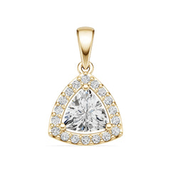 Sterling Silver Semi Mount Pendant Setting Trillion TR 7x7mm Halo Syzjewelry