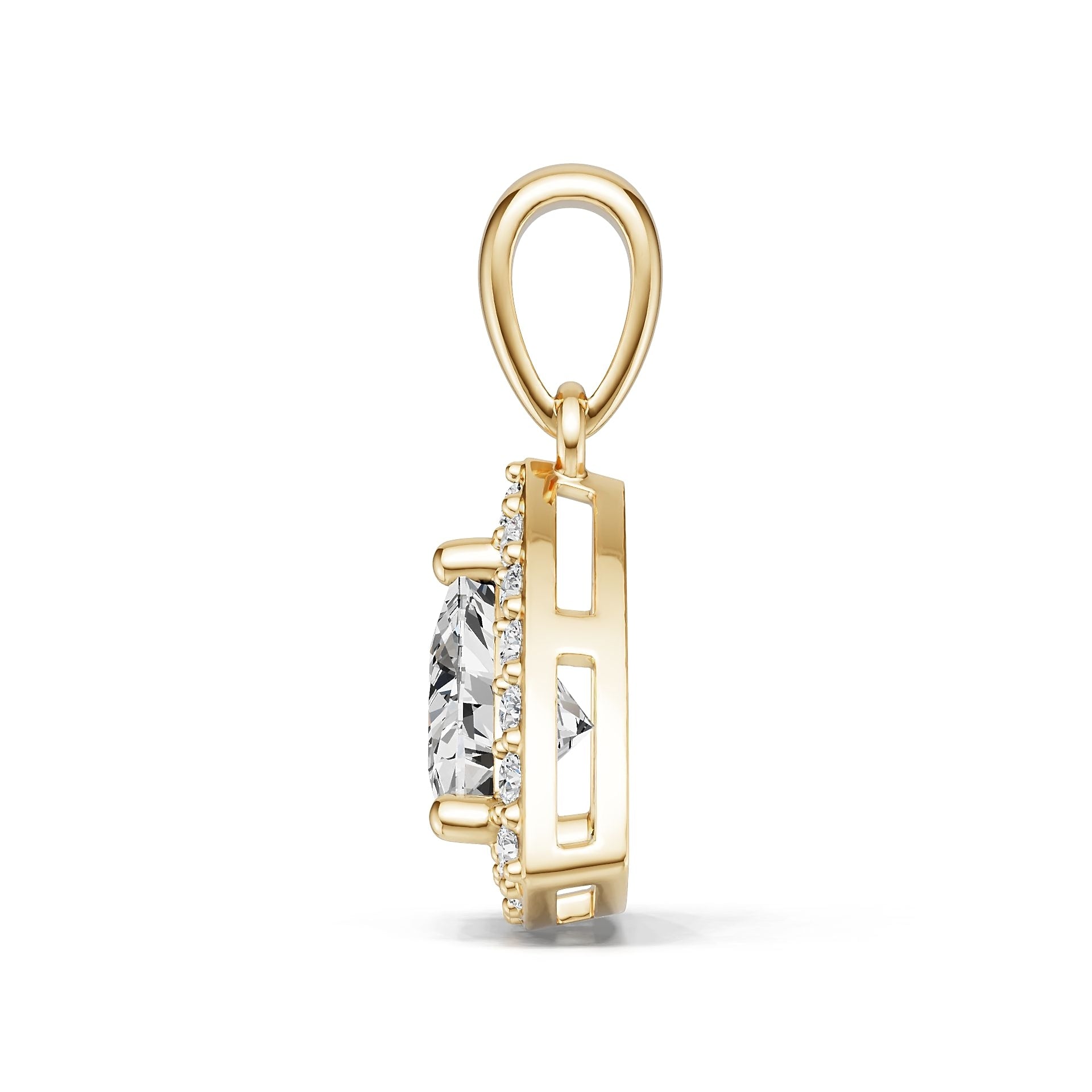 Sterling Silver Semi Mount Pendant Setting Trillion TR 7x7mm Halo Syzjewelry