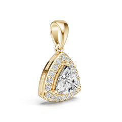Sterling Silver Semi Mount Pendant Setting Trillion TR 7x7mm Halo Syzjewelry