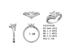 Sterling Silver Semi Mount Ring Setting heart HT 6x6mm with CZ Accents Syzjewelry