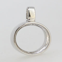 Sterling Silver Semi Mount Pendant Setting Oval OV12x10mm Bezel Set Syzjewelry